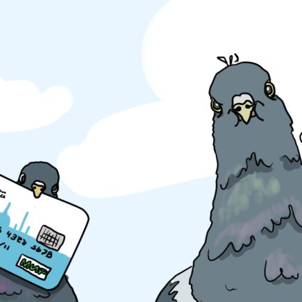 Карикатура голубы и единая карта петербуржца