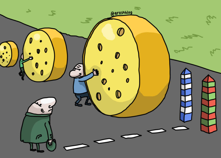 Карикатура на тему шоп туры за продуктами в Финляндию