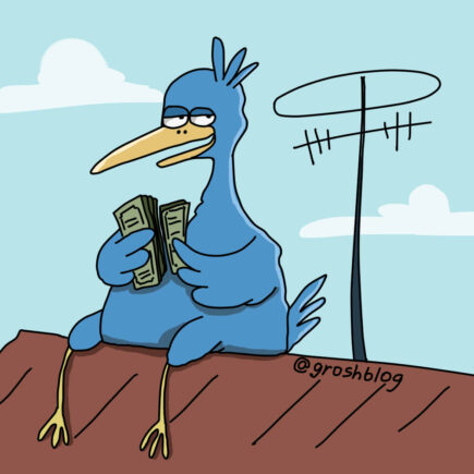 карикатура счастье и деньги, синяя птица счастья