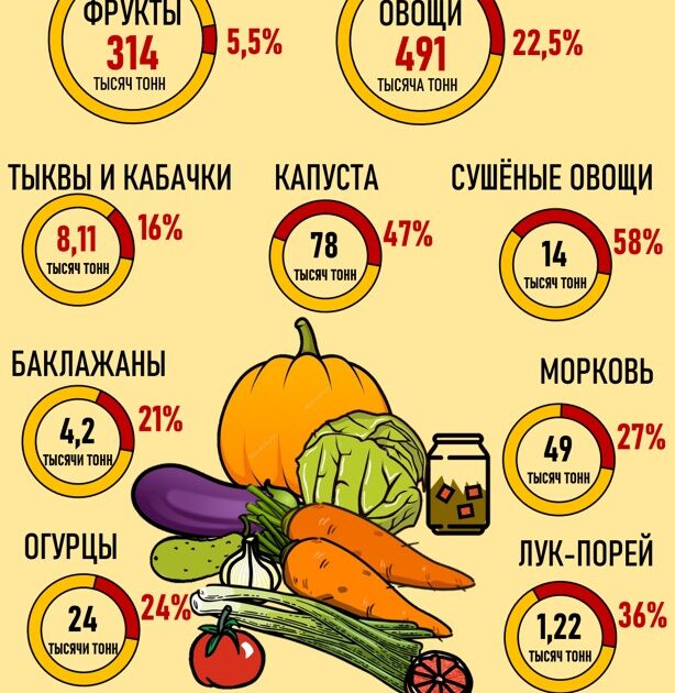 инфографика статистика импорта фруктов и овощей из Китая в Россию