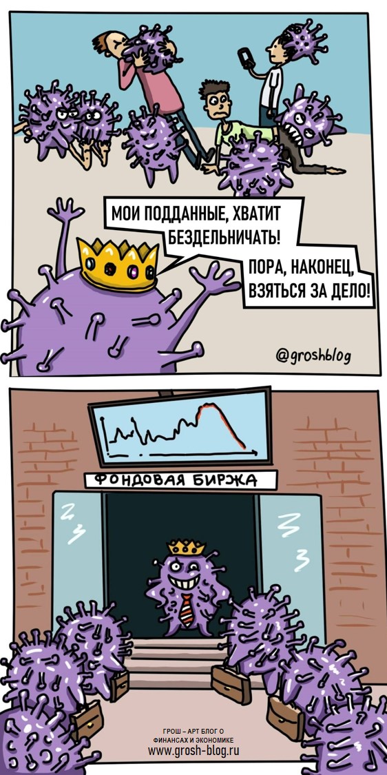 Экономика и коронавирус комикс карикатура